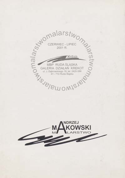 zdjęcie okładki Andrzej Makowski Malarstwo : czerwiec-lipiec 2001 r.