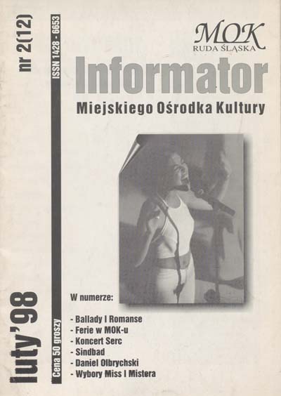 zdjęcie okładki Informator Miejskiego Ośrodka Kultury w Rudzie Śląskiej - luty 1998