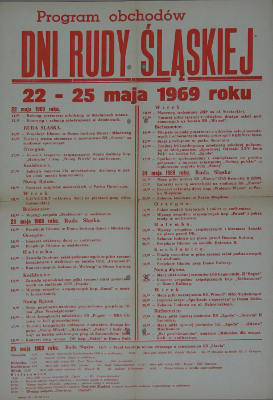 zdjęcie okładki Program obchodów Dni Rudy Śląskiej 22-25 maja 1969 roku [afisz]
