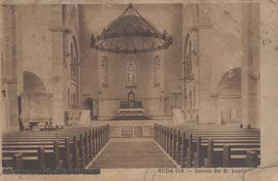 zdjęcie okładki Ruda Śl. Wnętrze kościoła św. Józefa = Ruda O/S. Inneres der St.Josefsk [pocztówka]