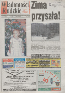 zdjęcie okładki Wiadomości Rudzkie : tygodnik samorządowy : Bielszowice, Bykowina, Chebzie, Godula, Halemba, Kochłowice, Nowy Bytom [...]. 2001. Kwartał 1.