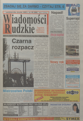 zdjęcie okładki Wiadomości Rudzkie : tygodnik samorządowy : Bielszowice, Bykowina, Chebzie, Godula, Halemba, Kochłowice, Nowy Bytom [...]. 2003. Kwartał 4.