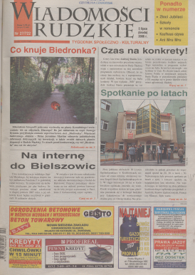 zdjęcie okładki Wiadomości Rudzkie : tygodnik samorządowy : Bielszowice, Bykowina, Chebzie, Godula, Halemba, Kochłowice, Nowy Bytom [...]. 2006. Kwartał 3.