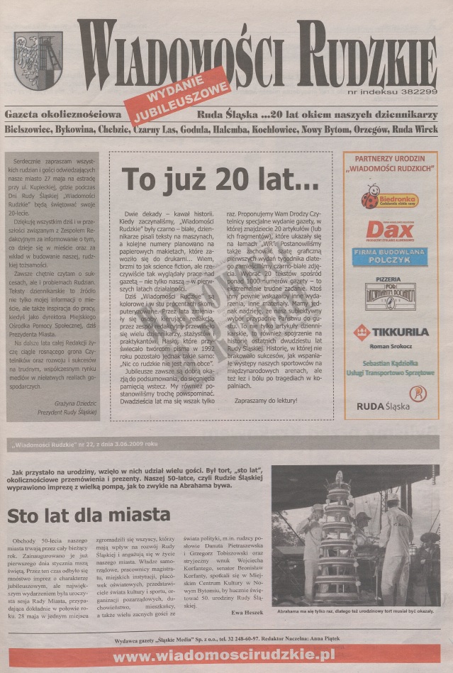 zdjęcie okładki Wiadomości Rudzkie : tygodnik samorządowy : Bielszowice, Bykowina, Chebzie, Godula, Halemba, Kochłowice, Nowy Bytom [...]. 2012.