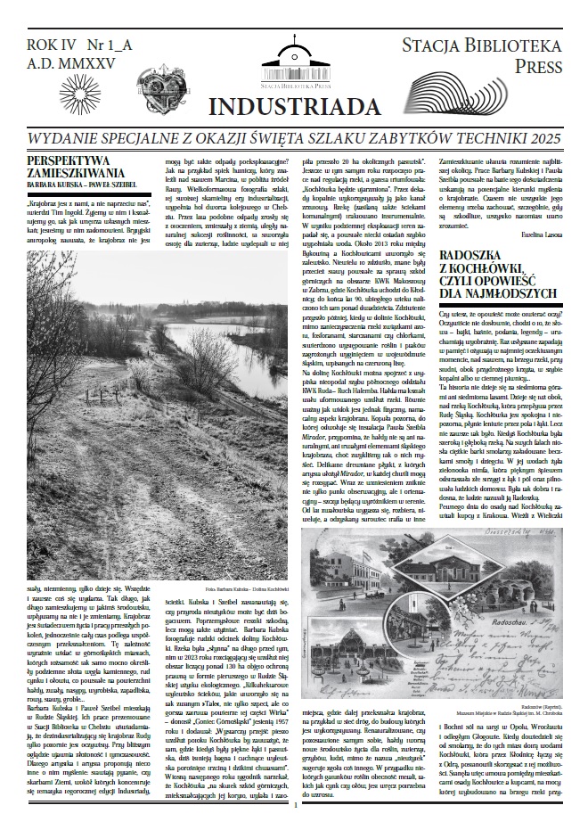 zdjęcie okładki Stacja Biblioteka Press: Dodatek INDUSTRIADA specjalny: jednodniówka okazjonalna z dnia 07 czerwca 2025 r. MBP w Rudzie Śląskiej, A.D. MMXXV. Rok IV, Nr 1_A