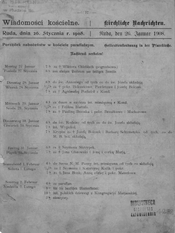 zdjęcie okładki Wiadomości Kościelne. Kirchliche Nachrichten.