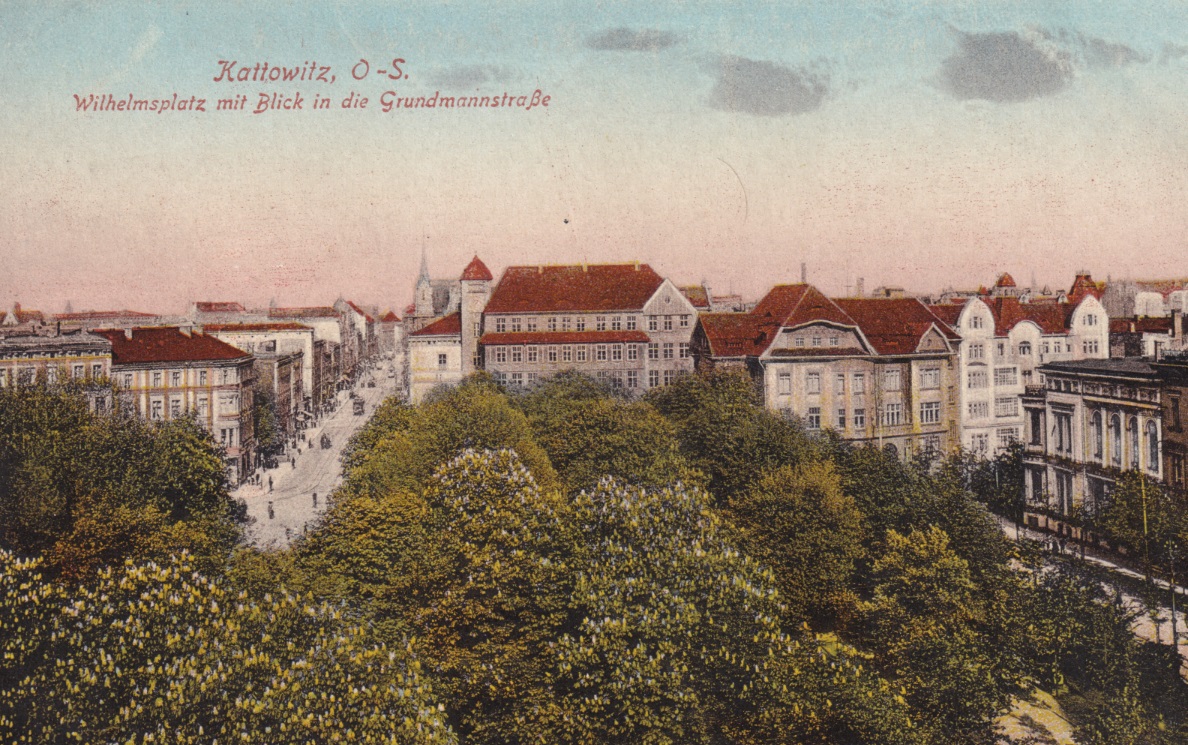 zdjęcie okładki Kattowitz, O.-Schl. Wilhelmsplatz mit Blick in die Grundmannstrasse